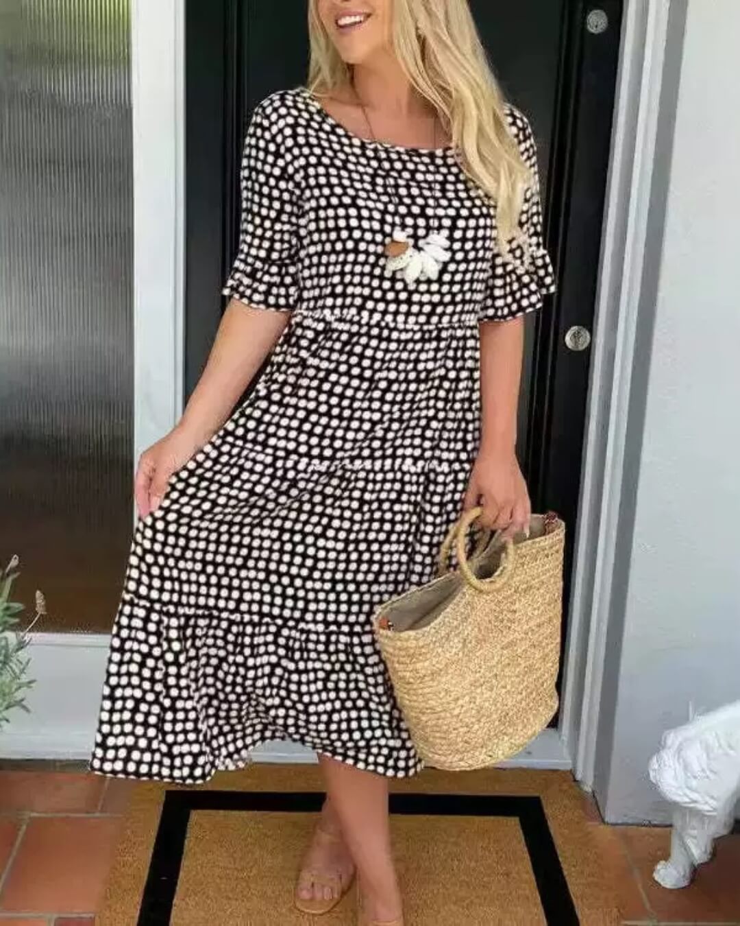 Polka Midi Dress