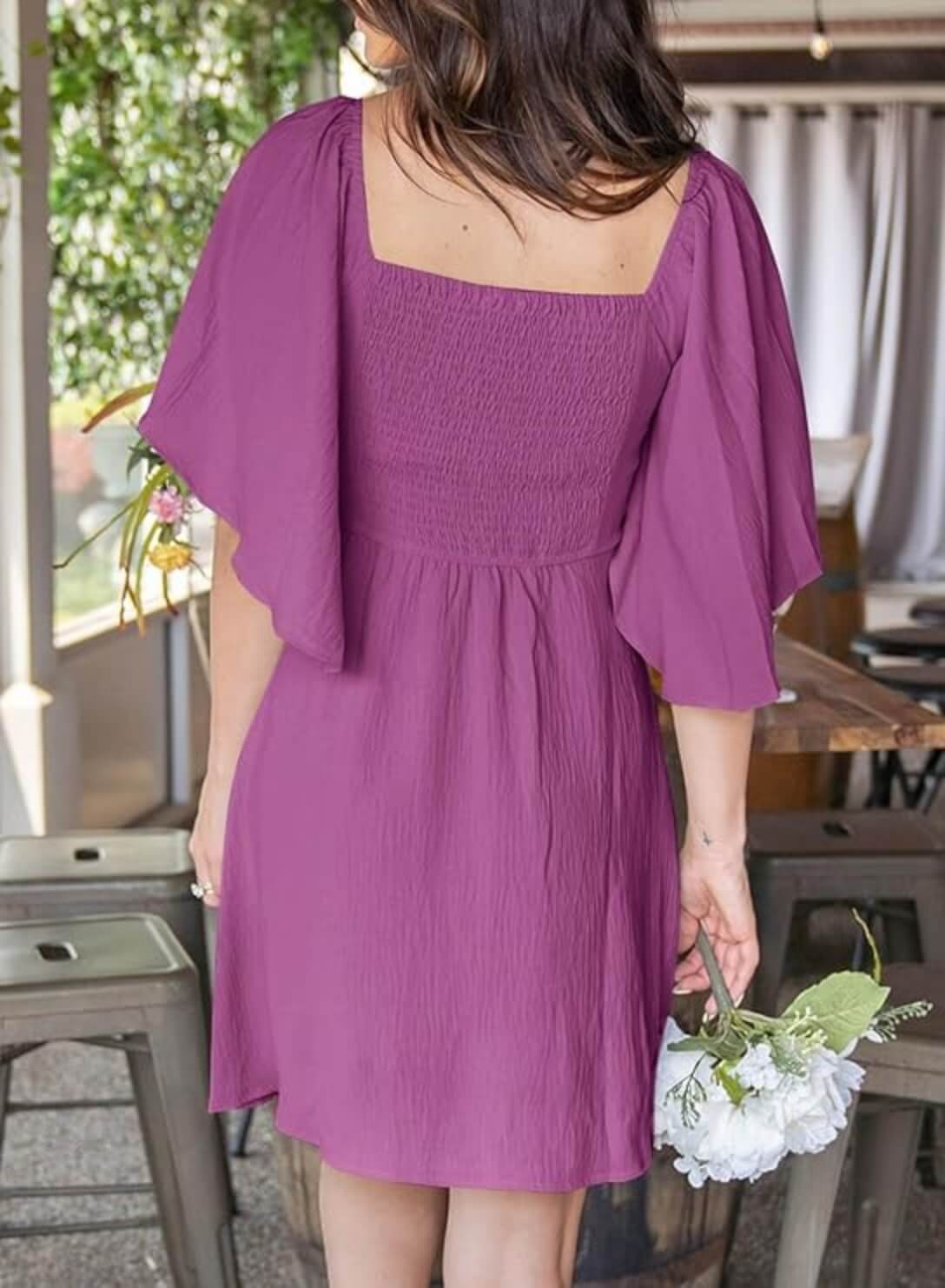 V-Neck Bow Tie Mini Dress