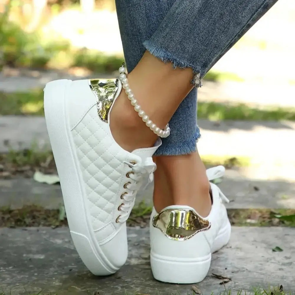 Comfort White Quilted Sneakers