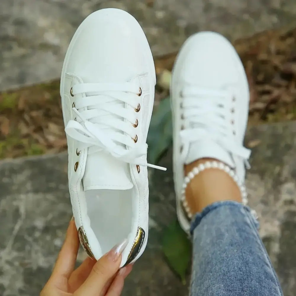 Comfort White Quilted Sneakers