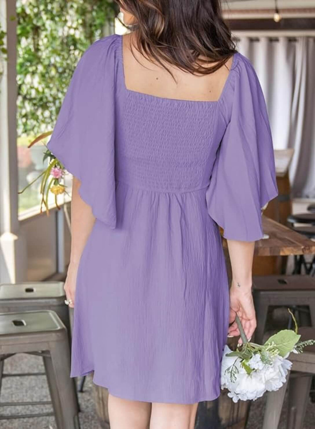 V-Neck Bow Tie Mini Dress