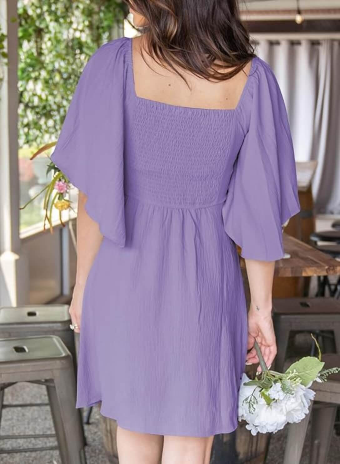 V-Neck Bow Tie Mini Dress