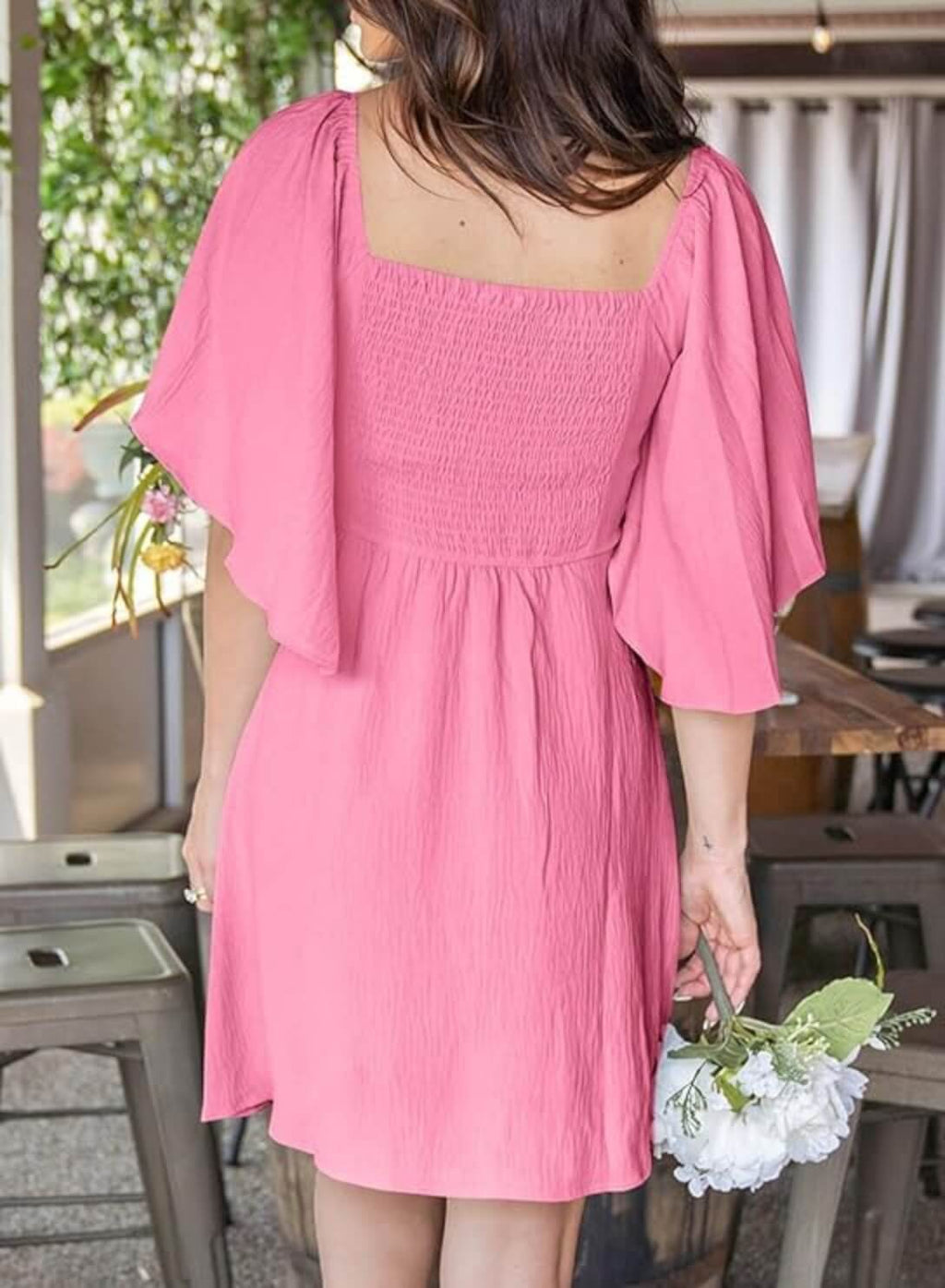 V-Neck Bow Tie Mini Dress