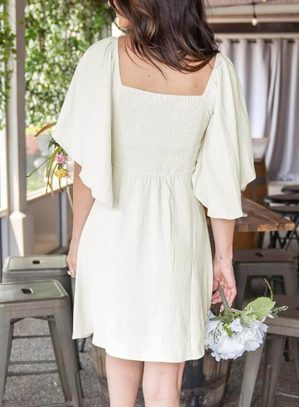 V-Neck Bow Tie Mini Dress