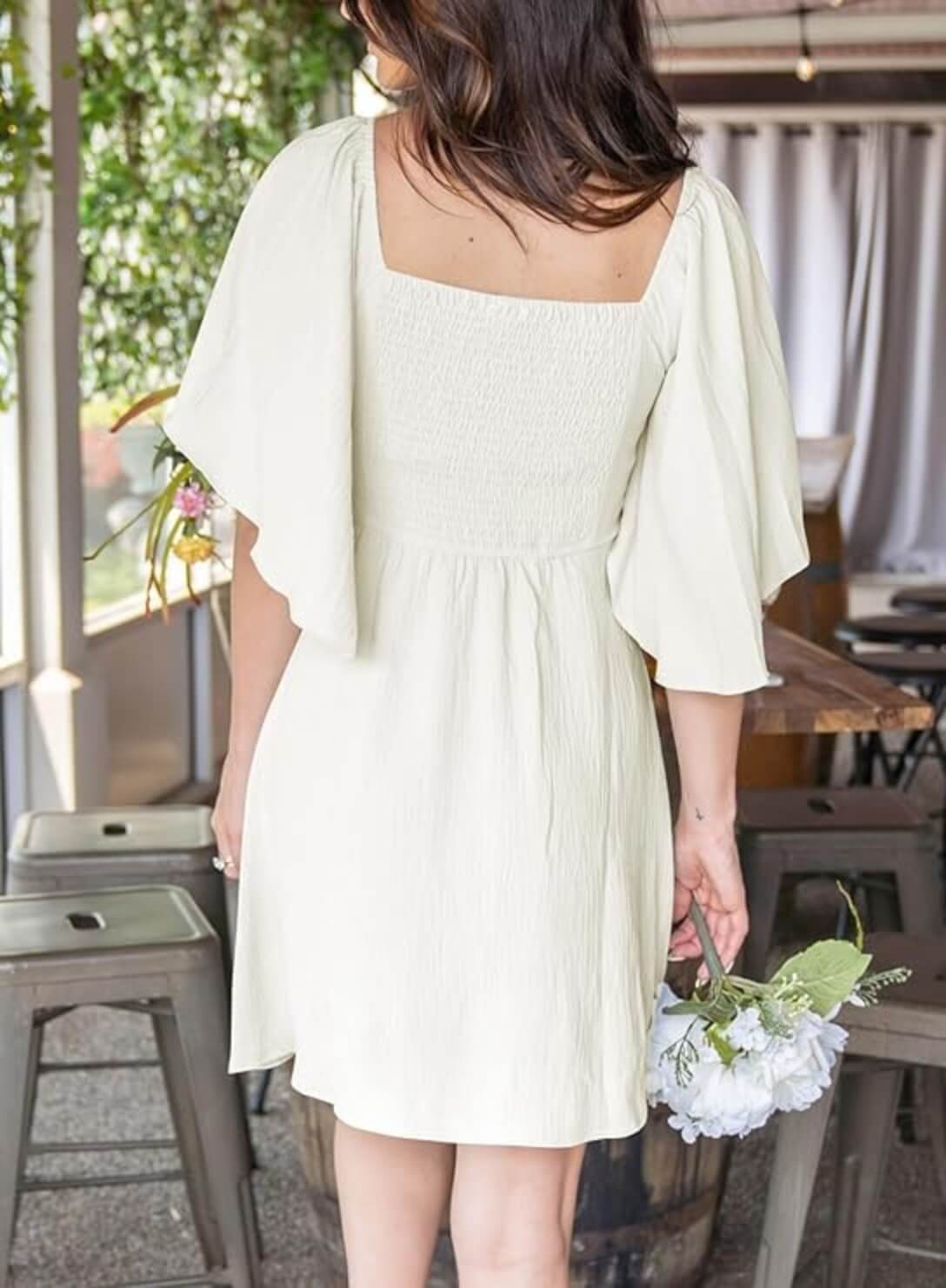 V-Neck Bow Tie Mini Dress