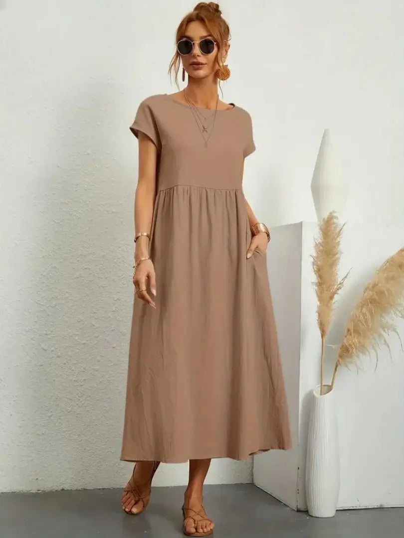 Relaxed Midi Dress with Pockets